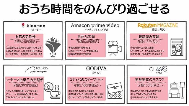 女性おすすめサブスク